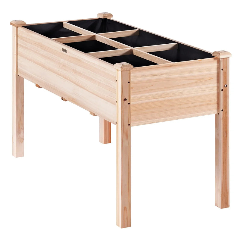 Koka paaugstinātā dārza dobe stādīšanas kaste 120 × 58 × 76 cm ziediem, dārzeņiem un garšaugiem