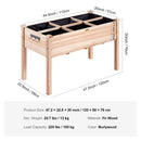 Koka paaugstinātā dārza dobe stādīšanas kaste 120 × 58 × 76 cm ziediem, dārzeņiem un garšaugiem