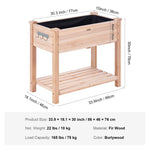 Koka paaugstinātā dārza dobe 86 × 46 × 76 cm ziediem, dārzeņiem un garšaugiem