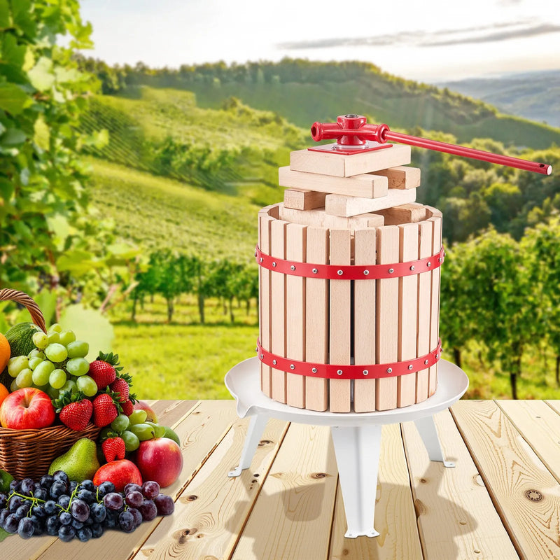Ручной пресс для фруктового вина 12 литров, деревянная корзина, для производства вина