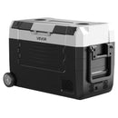 VEVOR auto ledusskapis ar kompresoru 35 l, -20 °C līdz 20 °C, DC 12/24 V un AC 100–240 V, ar lietotnes vadību, riteņiem un divām dzesēšanas zonām, piemērots RV, laivām, kempingam un makšķerēšanai