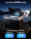 VEVOR auto ledusskapis ar kompresoru 35 l, -20 °C līdz 20 °C, DC 12/24 V un AC 100–240 V, ar lietotnes vadību, riteņiem un divām dzesēšanas zonām, piemērots RV, laivām, kempingam un makšķerēšanai