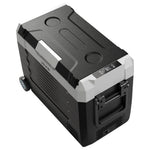 VEVOR auto ledusskapis 45 l ar kompresoru, DC 12/24 V un AC 100–240 V, temperatūra no -20 °C līdz +20 °C, divu zonu dzesētājs ar lietotnes vadību un riteņiem, piemērots auto, RV, laivām, kempingam un makšķerēšanai