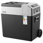 VEVOR 50 l automašīnas kompresora ledusskapis ar rokturi, riteņiem un lietotnes vadību, 12/24 V līdzstrāvai un 100–240 V maiņstrāvai, no -22 līdz 10 °C
