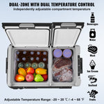 58L VEVOR pārnēsājams auto ledusskapis ar saldētavas kompresoru, divu zonu