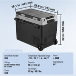 58L VEVOR pārnēsājams auto ledusskapis ar saldētavas kompresoru, divu zonu