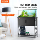VEVOR Akvārija statīvs 110 l, tērauds un MDF, ar skapīti un elektrobloku, melns, 110 kg slodze