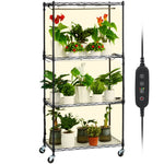 Pieejams 10 dienu laikā! VEVOR stends ar augu audzēšanas lampām - 4 līmeņi, 45W, augstums 126.5 cm
