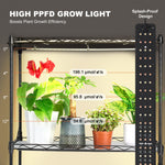 Pieejams 10 dienu laikā! VEVOR stends ar augu audzēšanas lampām - 4 līmeņi, 45W, augstums 126.5 cm