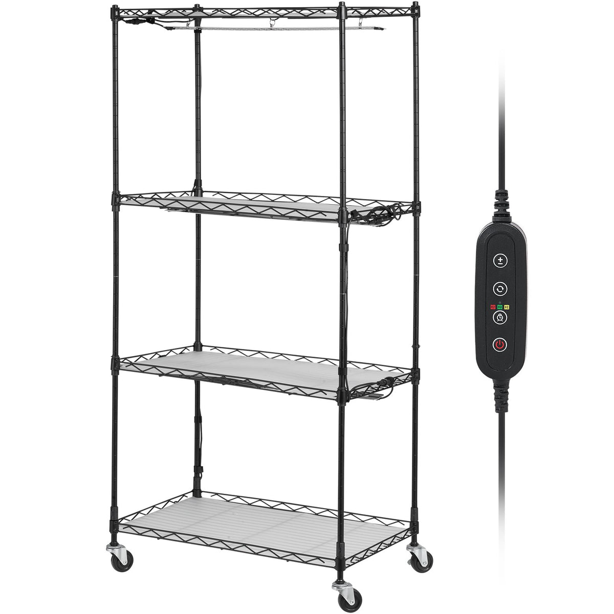 Pieejams 10 dienu laikā! VEVOR stends ar augu audzēšanas lampām - 4 līmeņi, 45W, augstums 126.5 cm