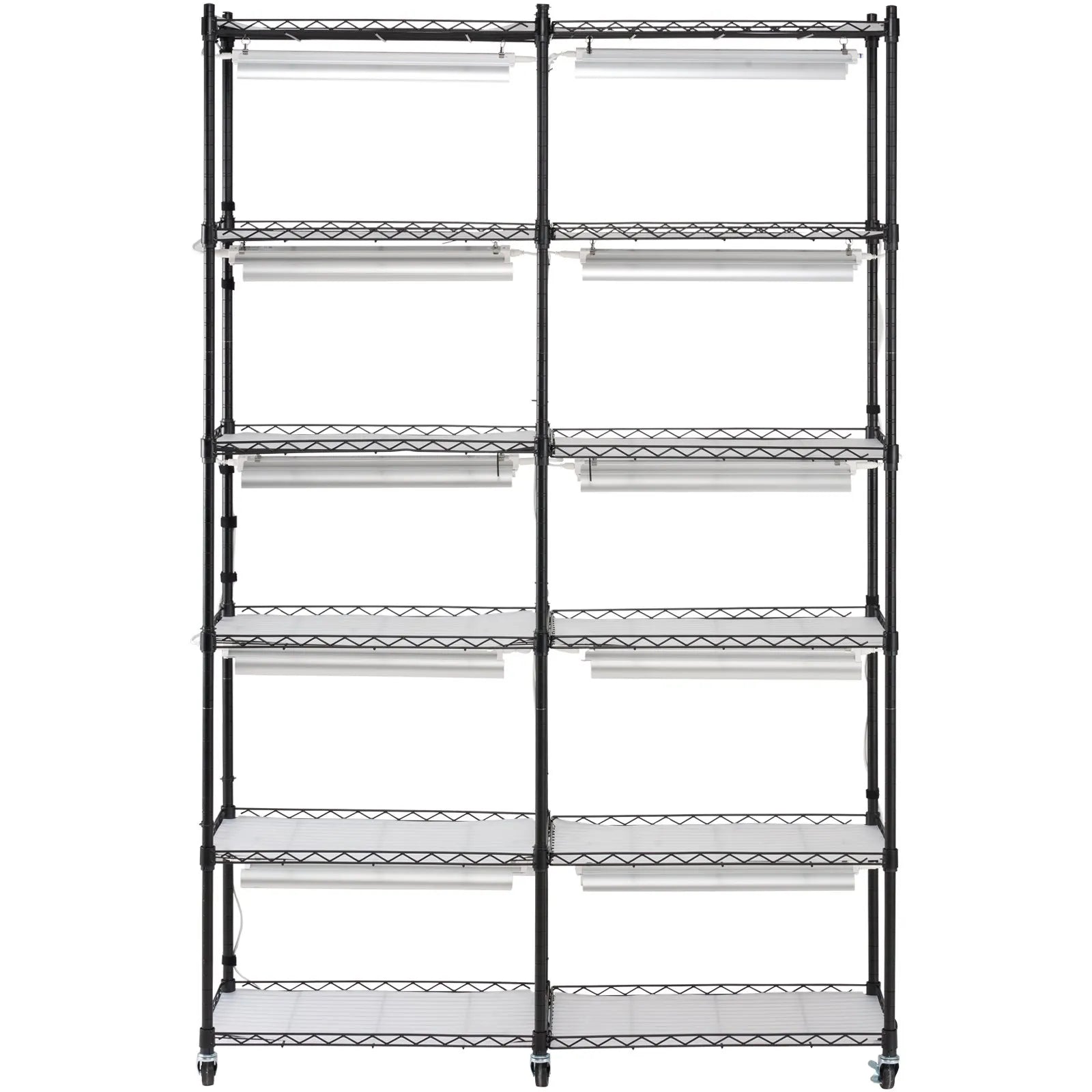 Augu statīvs ar augu lampu, 6 līmeņi, 200 W, 150 cm iekštelpu augu audzēšanas plaukts
