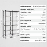 Augu statīvs ar augu lampu, 6 līmeņi, 200 W, 150 cm iekštelpu augu audzēšanas plaukts