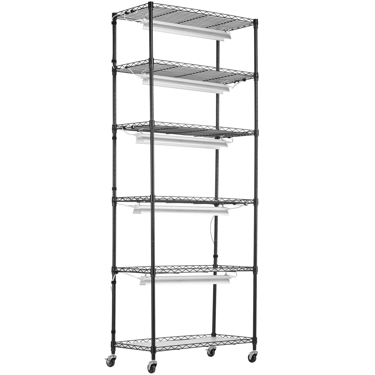 Augu statīvs ar augu lampām, 6 līmeņi, 150 W, 180 cm augsts augu audzēšanas plaukts