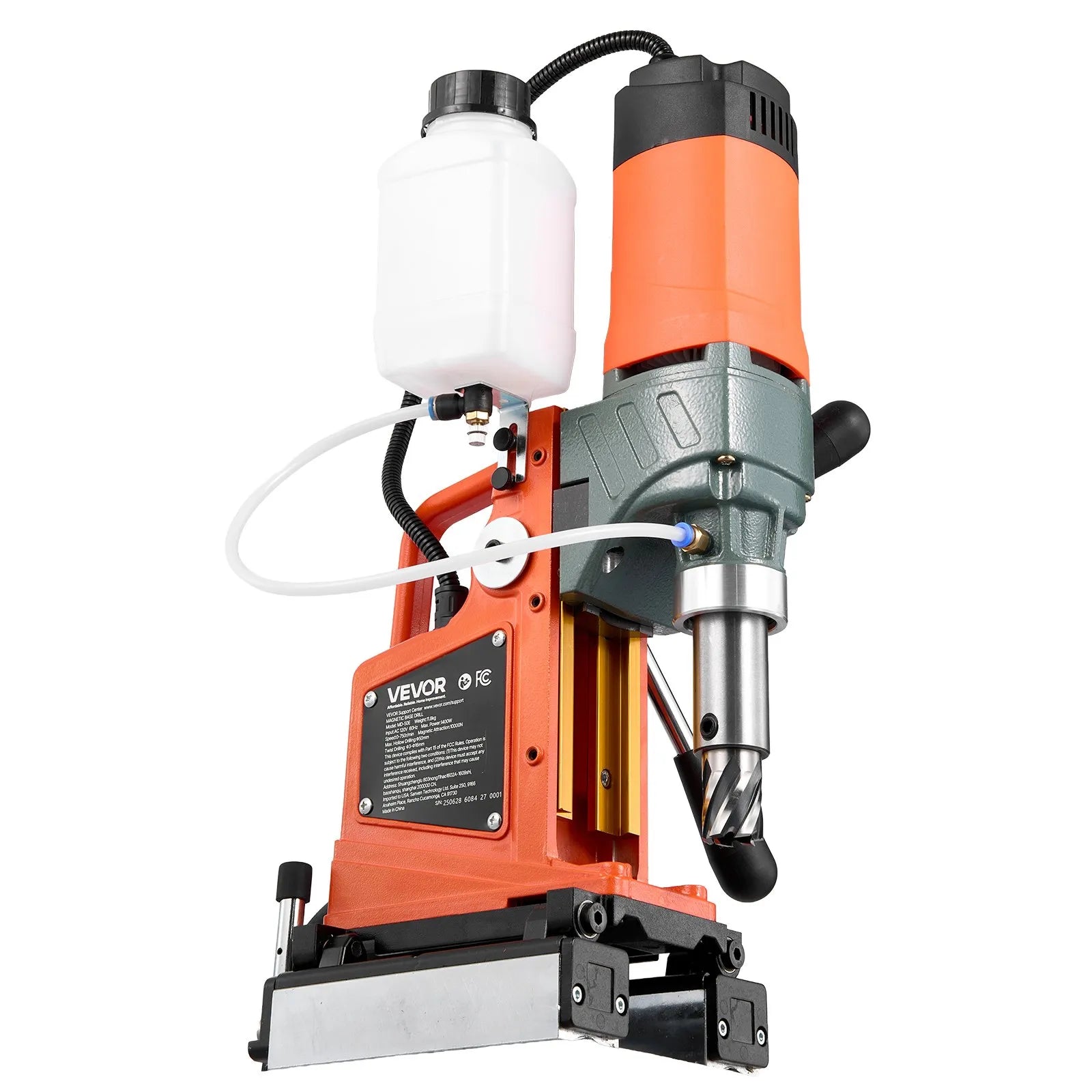 VEVOR magnētiskā urbmašīna, 1400 W, 50 mm urbuma diametrs, 0–850 apgr./min. ātrums, reversā darbība, magnētiskā urbjmašīna ar 6 serdeņa urbjiem, elektriskā urbjmašīna rūpniecībai un mājas darbiem