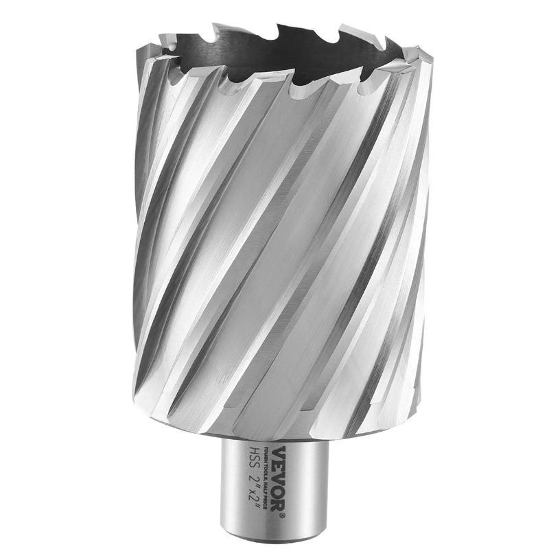 VEVOR gredzenurbju komplekts, 6 gab., Weldon kāts, griešanas dziļums 50 mm, griešanas diametrs 25–50 mm, M2AL ātrgriezējtērauds, ar 2 pilotadatām un pārnēsājamu koferi, lietošanai ar magnētiskajām urbjmašīnām