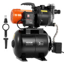 VEVOR virszemes ūdens sūknis ar spiedtvertni 735 W, 3785 l/h, ar filtru un pretvārstu, 19 l tvertne, automātiska ūdens spiediena palielināšanas sistēma, spiediena slēdzis 1,4–2,8 bar, piemērots mājas, dārza un zāliena laistīšanai