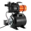 VEVOR virszemes ūdens sūknis ar spiedtvertni 1100 W, 5300 l/h, ar filtru un pretvārstu, 19 l tvertne, automātiska ūdens spiediena palielināšanas sistēma, spiediena slēdzis 1,4–2,8 bar, piemērots mājas, dārza un zāliena laistīšanai