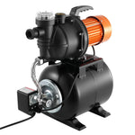 VEVOR Surface Water Pump with Pressure Tank, 1100 W, 5300 l/h, with filter and check valve, 19-liter tank, automatic water pressure boosting system, pressure switch 1.4–2.8 bar, suitable for home, garden, and lawn watering