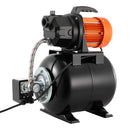 VEVOR virszemes ūdens sūknis ar spiedtvertni 1 ZS, 230 V, 3750 l/h, čuguna sūkņa korpuss, 19 l tvertne, spiediena slēdzis 1,4–2,8 bar, piemērots mājas, dārza un zāliena laistīšanai