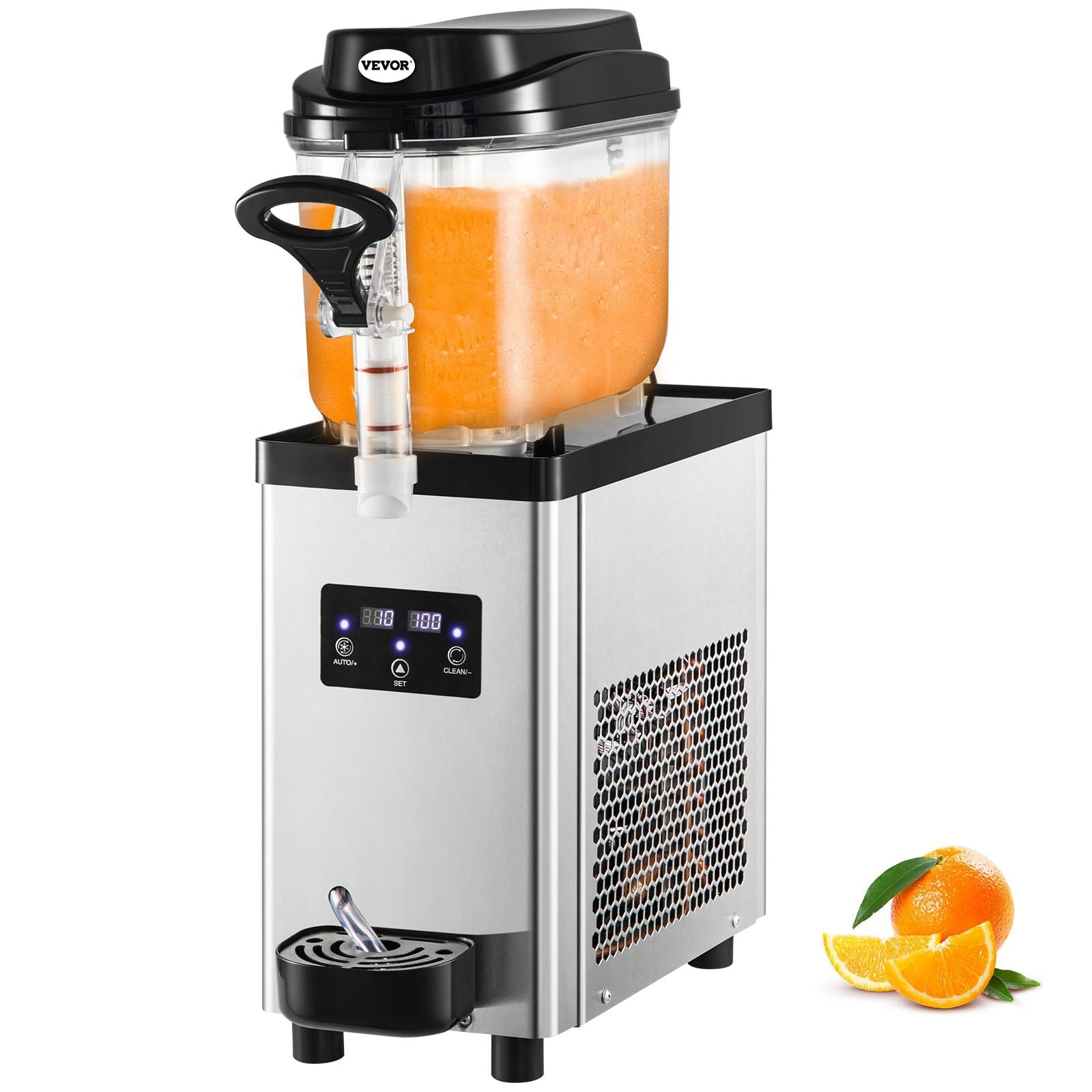 VEVOR komerciālā slushie mašīna 6L, 25 krūzes, 705W, nerūsējošais tērauds