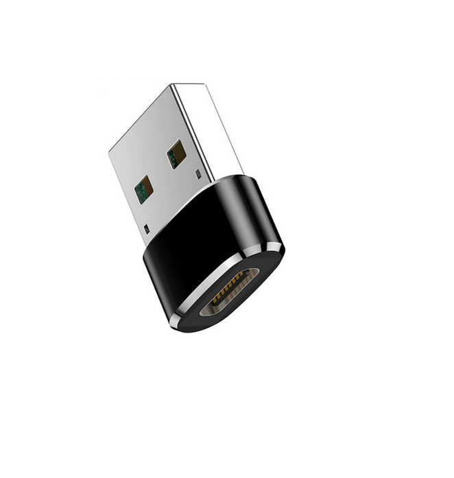 USB-C uz USB-A adapteris melns bulk universālai ierīču savienošanai