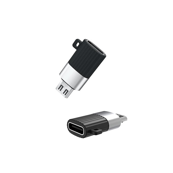 XO adapteris NB149-C USB-C - microUSB melns