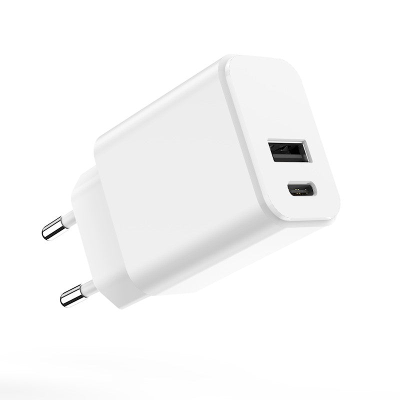 Setty laddare 1x USB + USB-C 3A 20W vit