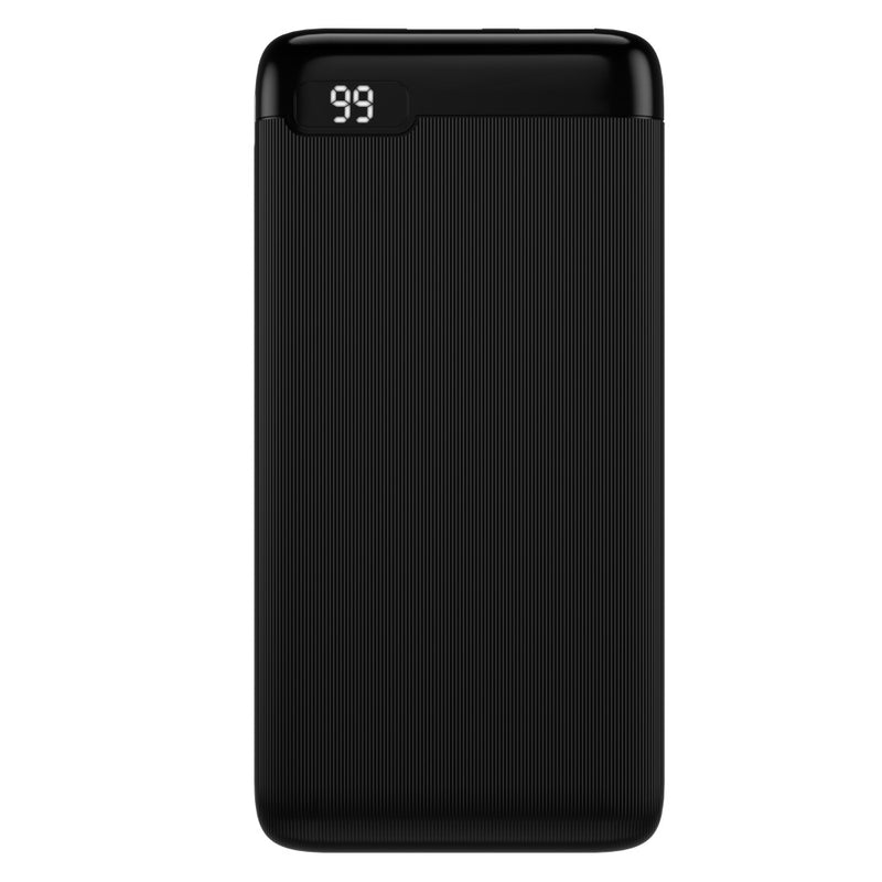Setty 10000 mAh power banka ar LCD displeju melna universālai ierīču uzlādei