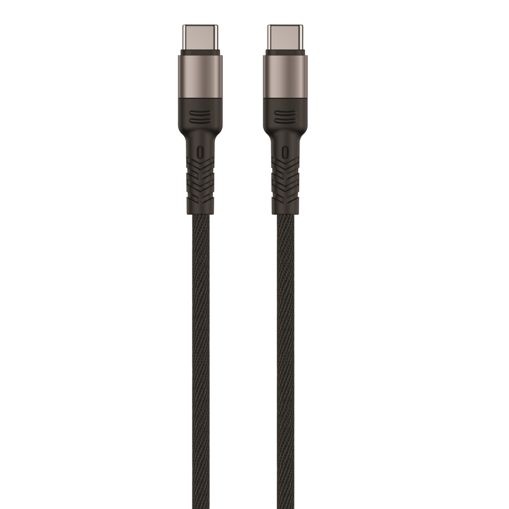 Setty KSL-02 USB-C uz USB-C kabelis 1 m 100 W melns ātrai uzlādei un datu pārraidei