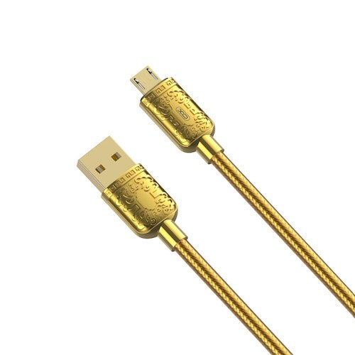 XO kabelis NB216 USB - microUSB 1,0 m 2,4A zelts