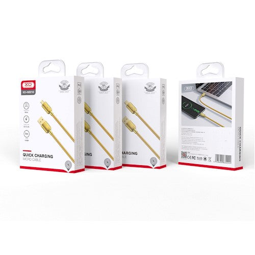 XO cable NB216 USB - microUSB 1.0 m 2.4A gold