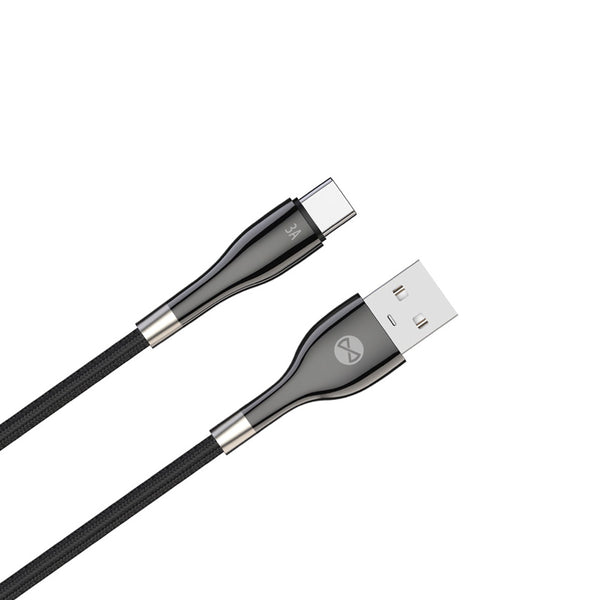 Forever Sleek USB – USB-C kabelis 1,0 m 3A, melns