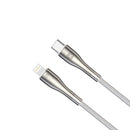 Forever Sleek USB-C–Lightning kabelis, 1 m, 27 W, balts