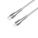 Forever Sleek USB-C–Lightning kabelis, 1 m, 27 W, balts