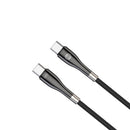 Forever Sleek USB-C uz USB-C kabelis 1 m 60 W melns ātrai uzlādei un datu pārraidei