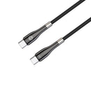 Forever Sleek USB-C uz USB-C kabelis 1 m 60 W melns ātrai uzlādei un datu pārraidei