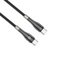 Forever Sleek USB-C uz USB-C kabelis 1 m 60 W melns ātrai uzlādei un datu pārraidei