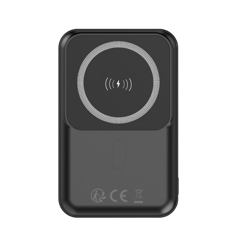 Forever MATB-100 10000 mAh magnētiskā bezvadu power banka 22.5 W melna ar PD un QC atbalstu