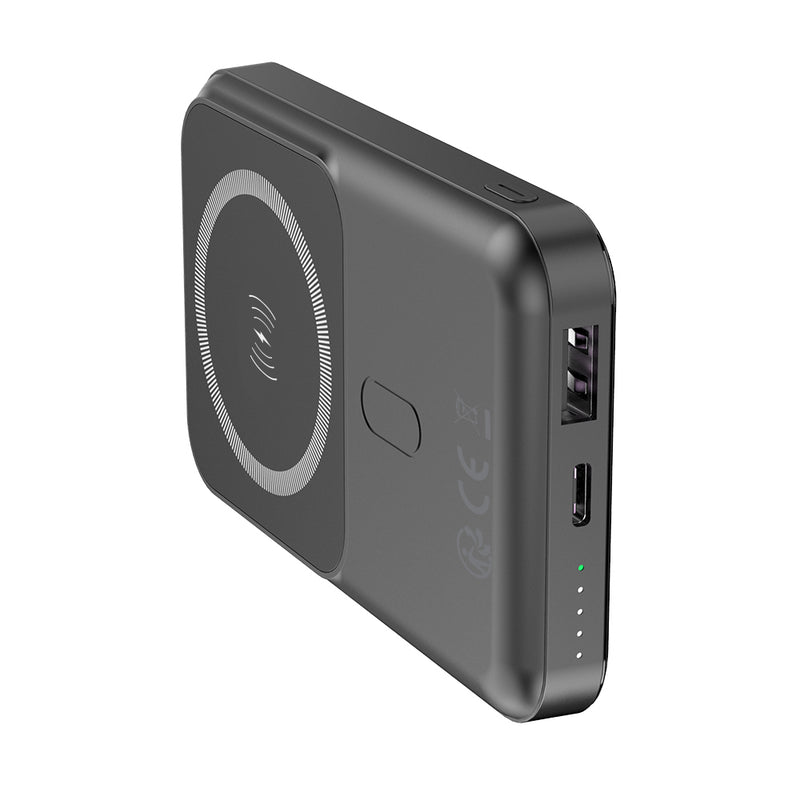 Forever MATB-100 10000 mAh magnētiskā bezvadu power banka 22.5 W melna ar PD un QC atbalstu