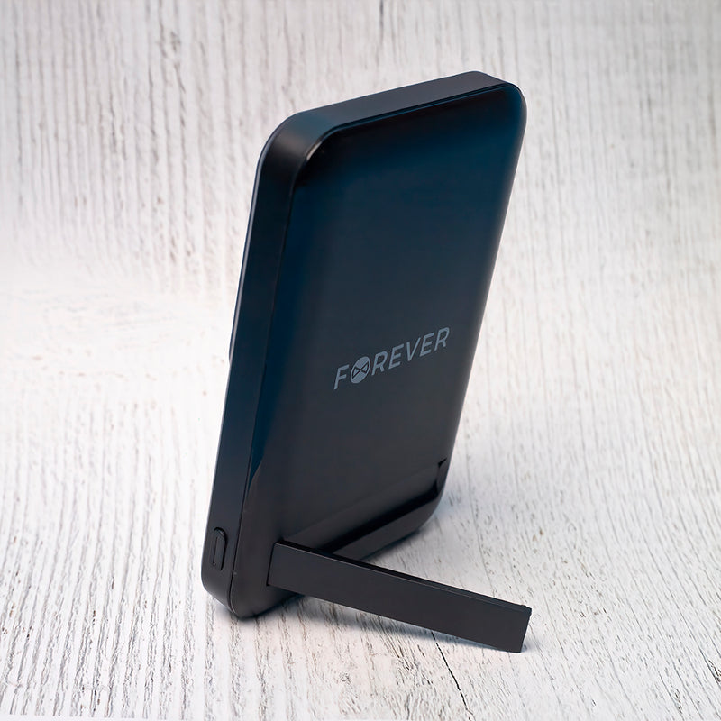 Forever MATB-100 10000 mAh magnētiskā bezvadu power banka 22.5 W melna ar PD un QC atbalstu