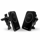 Forever magnētiskais auto turētājs gaisa ventilācijai MACH-100 ar bezvadu uzlādi, melns, 15 W