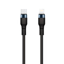Setty USB-C – Lightning 1 m 3 A kabelis, melns KSC-L-131