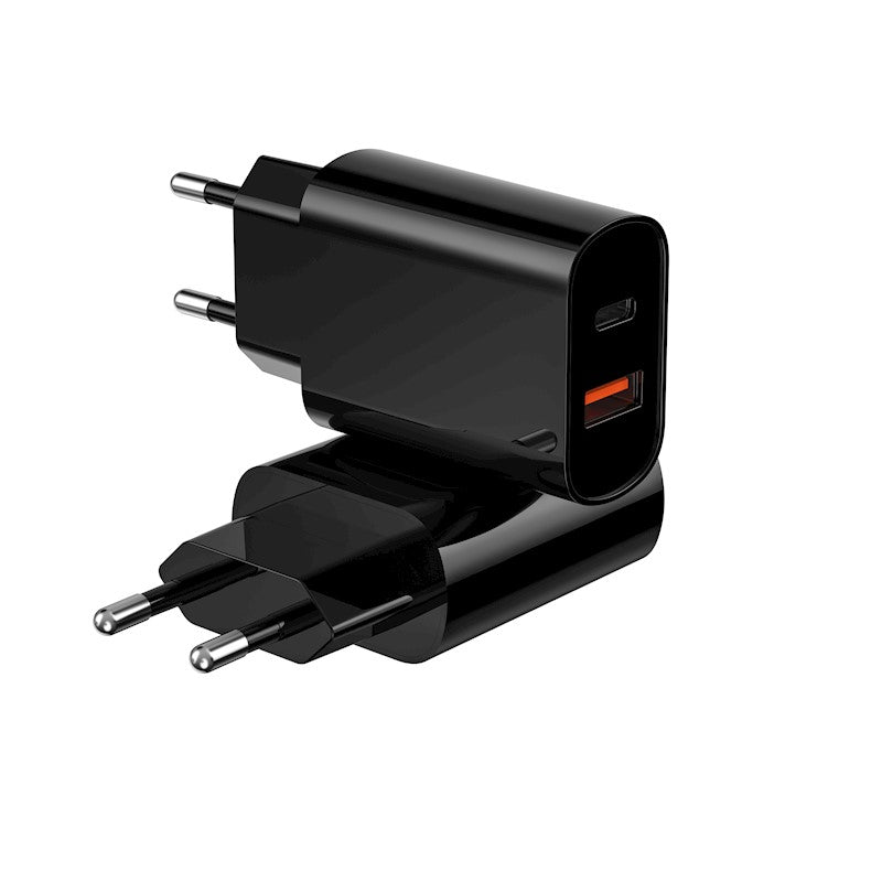 WIWU väggladdare Wi-U002 PD + QC 20W 1x USB 1x USB-C svart