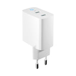 Forever TC-06-65CC GaN PD/QC sienas lādētājs ar 2 USB-C pieslēgvietām, 65 W, balts