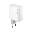 Forever TC-06-65CC GaN PD/QC sienas lādētājs ar 2 USB-C pieslēgvietām, 65 W, balts