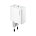 Forever TC-06-65CC GaN PD/QC sienas lādētājs ar 2 USB-C pieslēgvietām, 65 W, balts