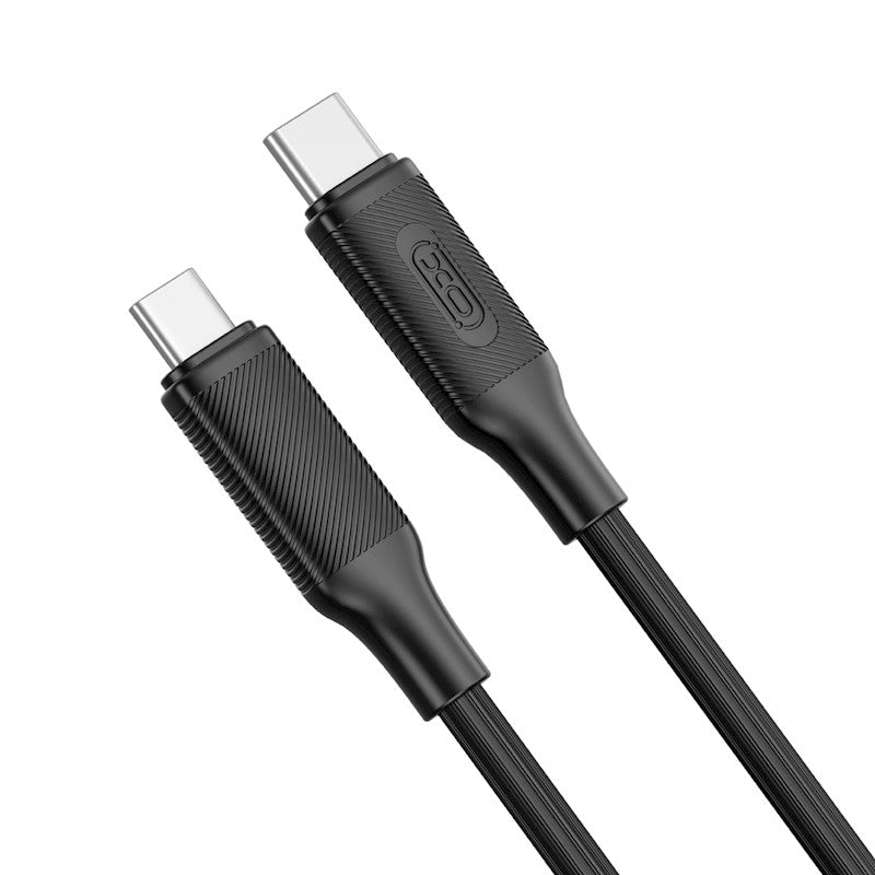 XO NB-Q265B USB-C–USB-C kabelis, 60W, PD, 1m, melns