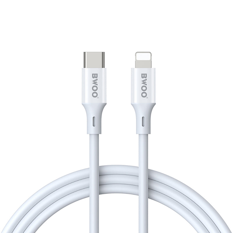 BWOO USB-C uz Lightning kabelis 1 m 27 W balts ātrai uzlādei un datu pārraidei