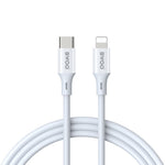Кабель BWOO USB-C — Lightning, 1 м, 27 Вт, белый, для быстрой зарядки и передачи данных