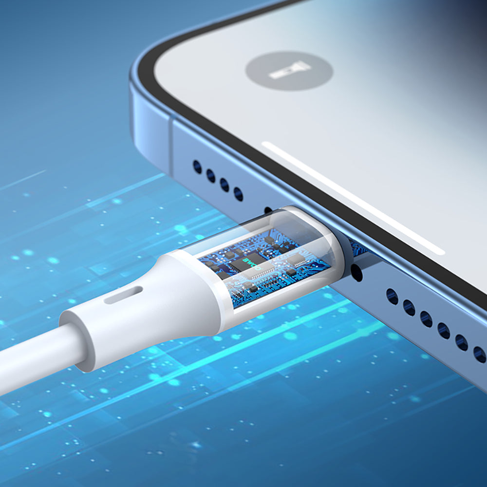 Кабель BWOO USB-C — Lightning, 1 м, 27 Вт, белый, для быстрой зарядки и передачи данных